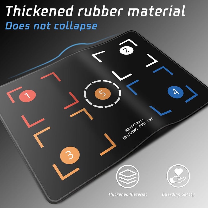 2F22E Portable Basketball Footwork Training Mat, Agility Footstep Training Mat, Basketball Pads for Training All Levels, Non-Slip Silent Equipment for All Ages to Improve Speed, Strength and Coordination - Image 5